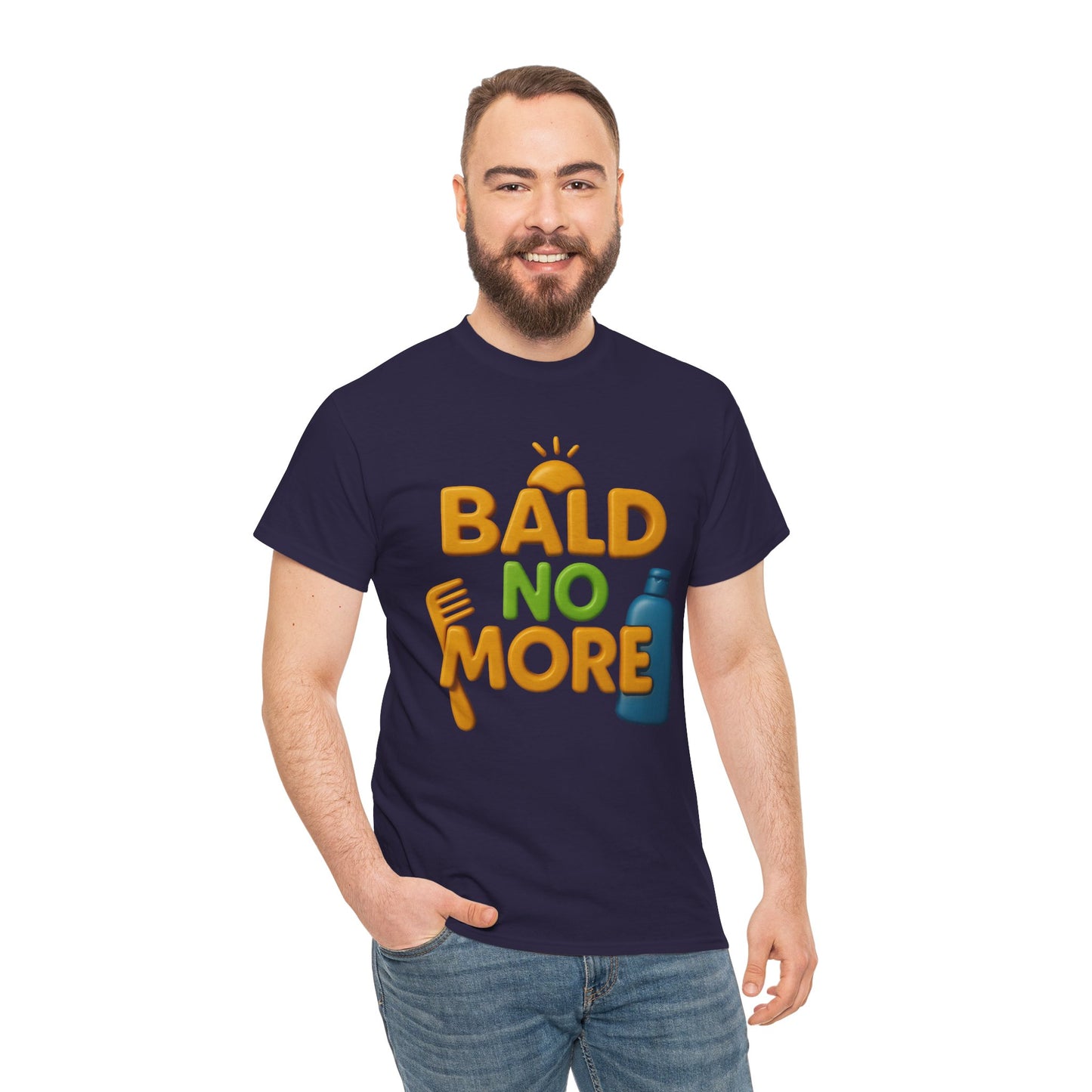 Bald No More Unisex Heavy Cotton Tee - Fun Graphic Shirt for Hair Enthusiasts