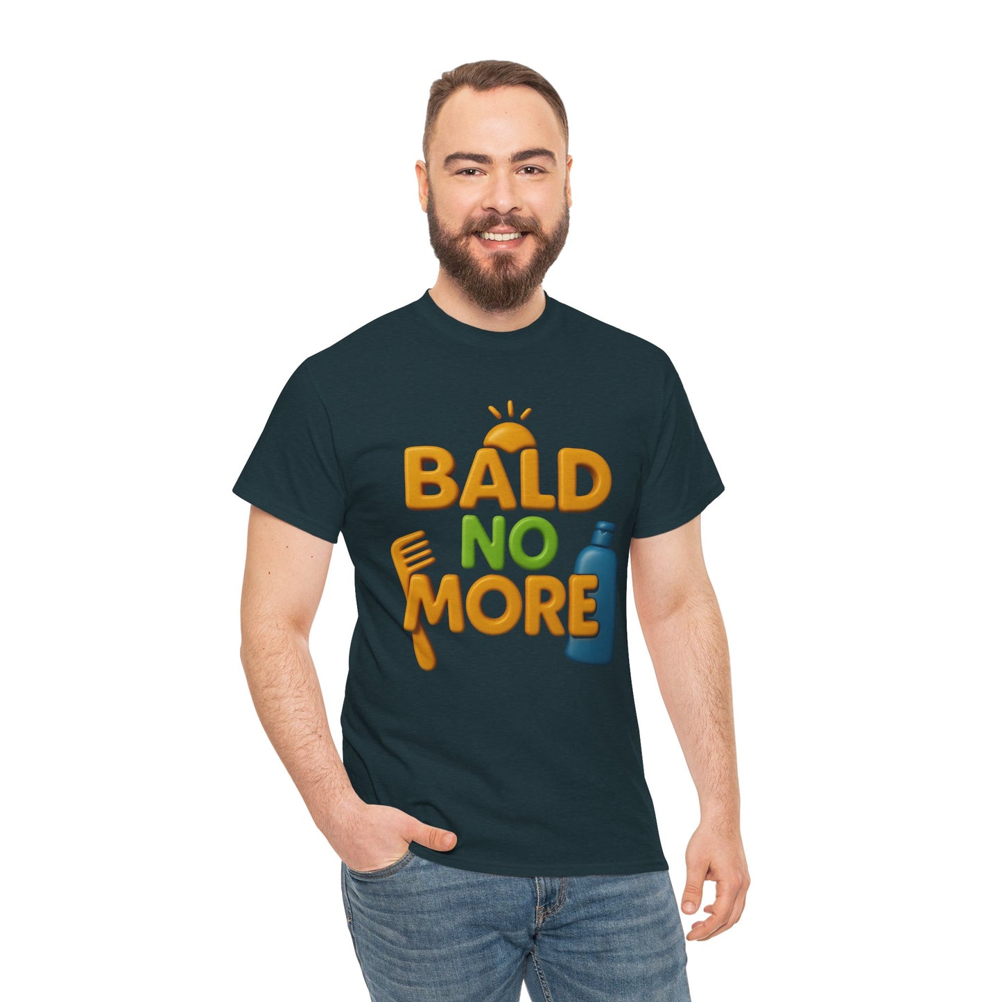 Bald No More Unisex Heavy Cotton Tee - Fun Graphic Shirt for Hair Enthusiasts