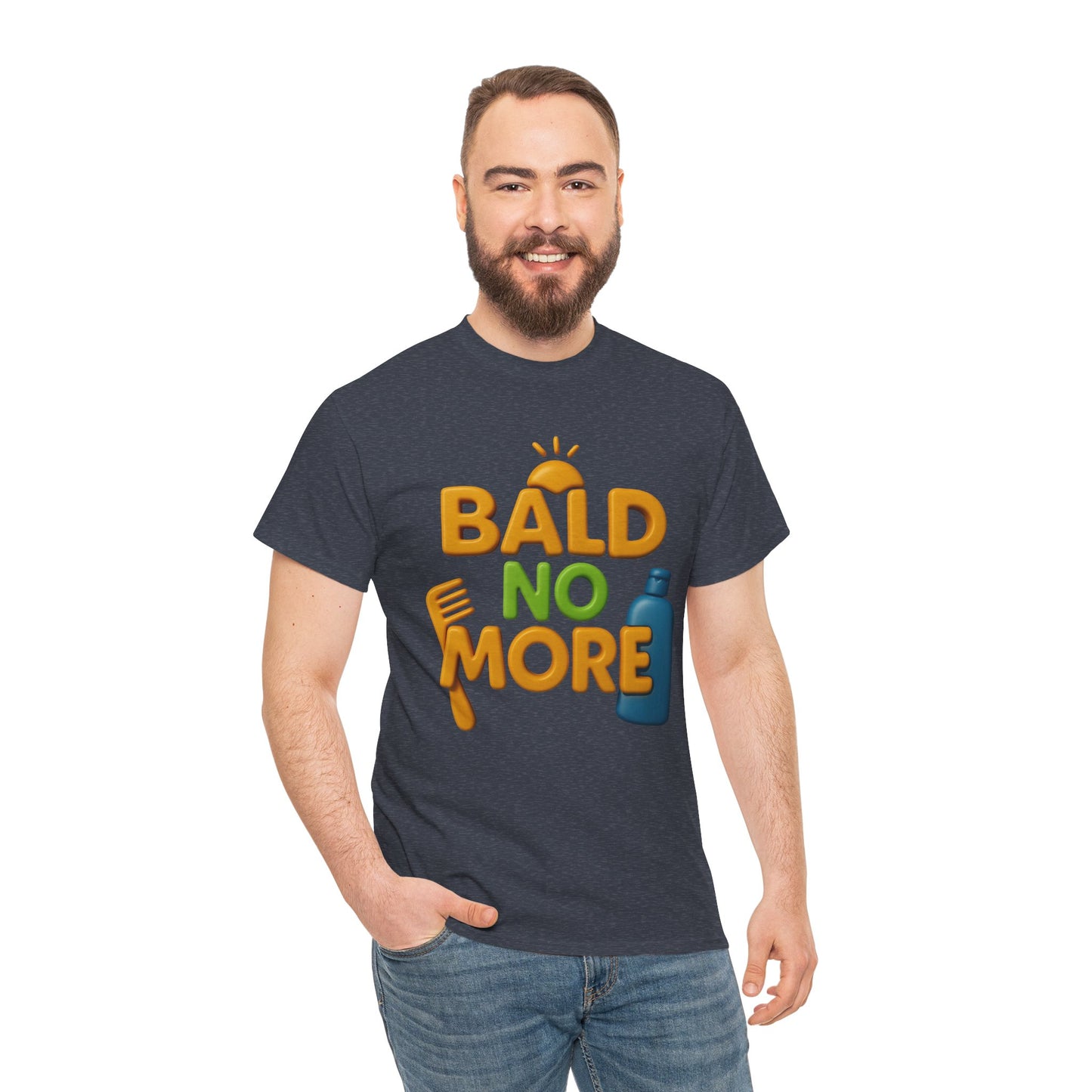 Bald No More Unisex Heavy Cotton Tee - Fun Graphic Shirt for Hair Enthusiasts