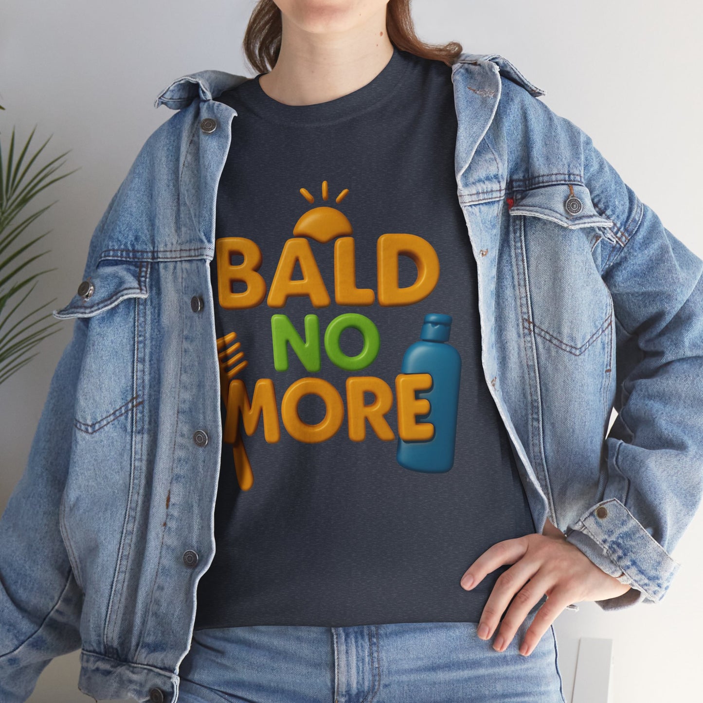 Bald No More Unisex Heavy Cotton Tee - Fun Graphic Shirt for Hair Enthusiasts