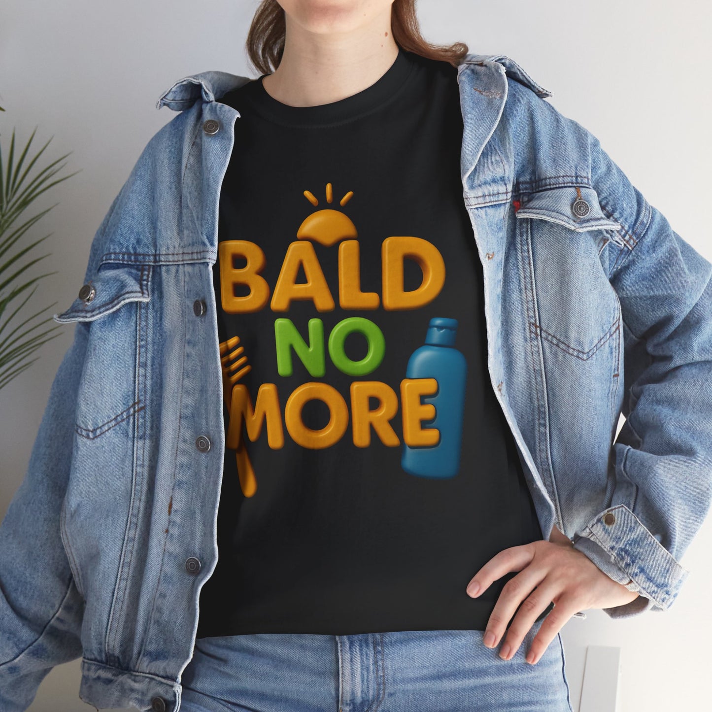 Bald No More Unisex Heavy Cotton Tee - Fun Graphic Shirt for Hair Enthusiasts