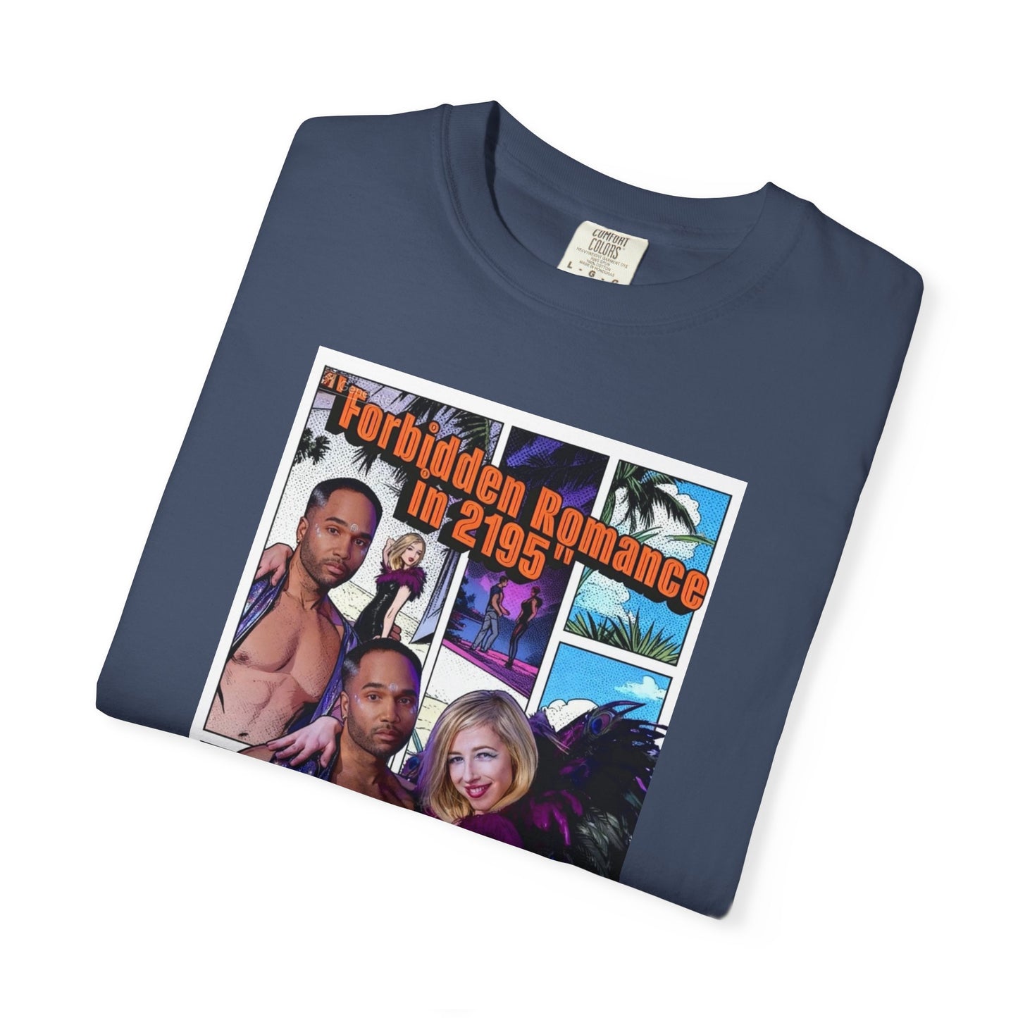 Retro Beach Romance T-Shirt — "Forbidden Romance 02.2195" Graphic Tee