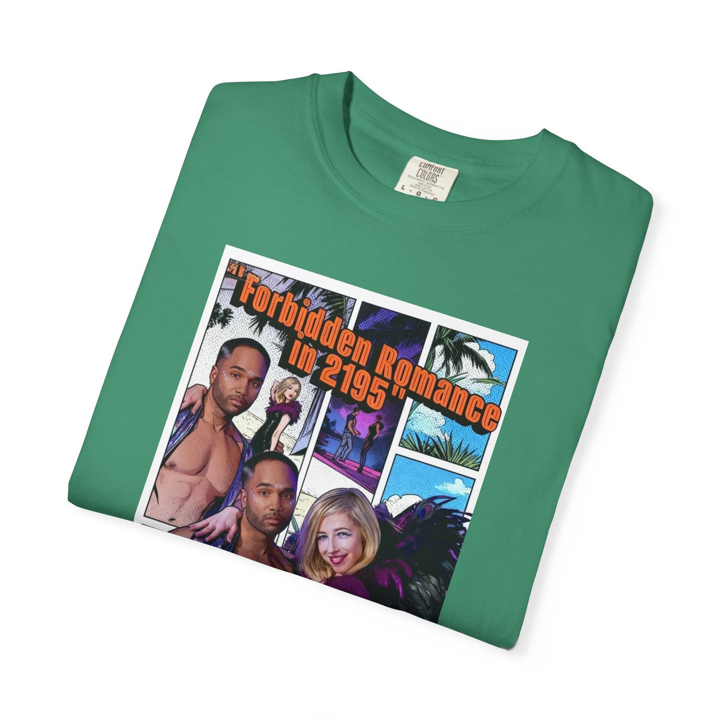 Retro Beach Romance T-Shirt — "Forbidden Romance 02.2195" Graphic Tee