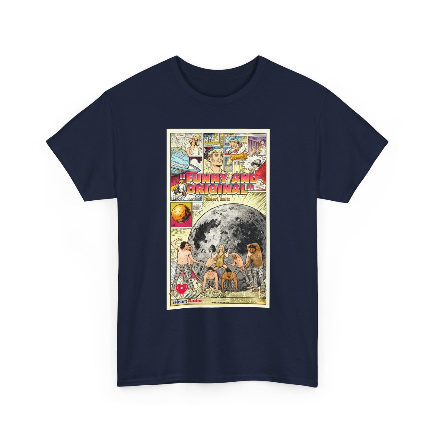 Galaxy 360 Vintage Space Poster Tee — Retro Moon Exploration Graphic T-Shirt