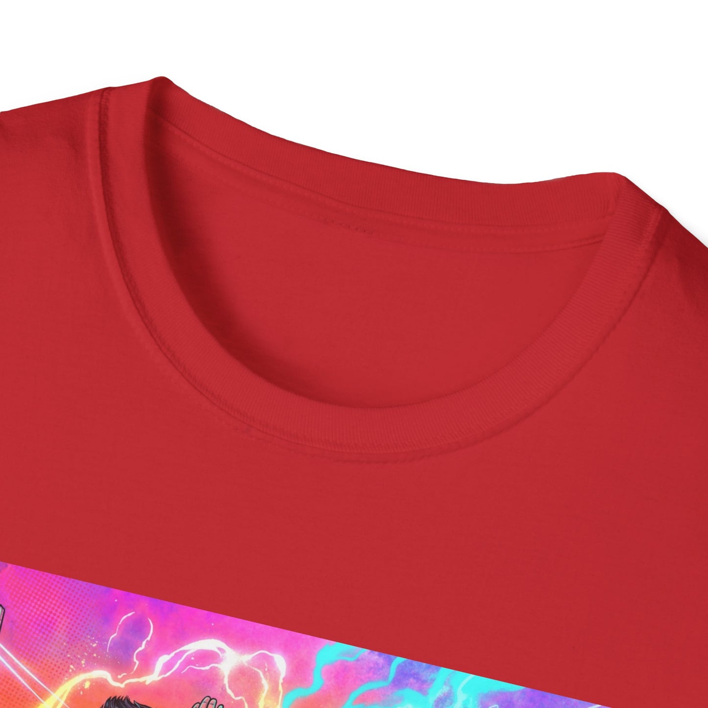 Galaxy 360 Pop Band Graphic T-Shirt — Retro Neon Concert Tee