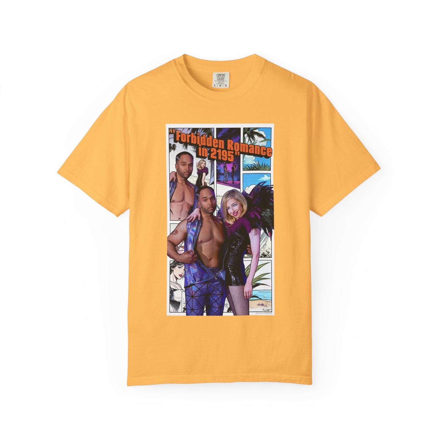 Retro Beach Romance T-Shirt — "Forbidden Romance 02.2195" Graphic Tee