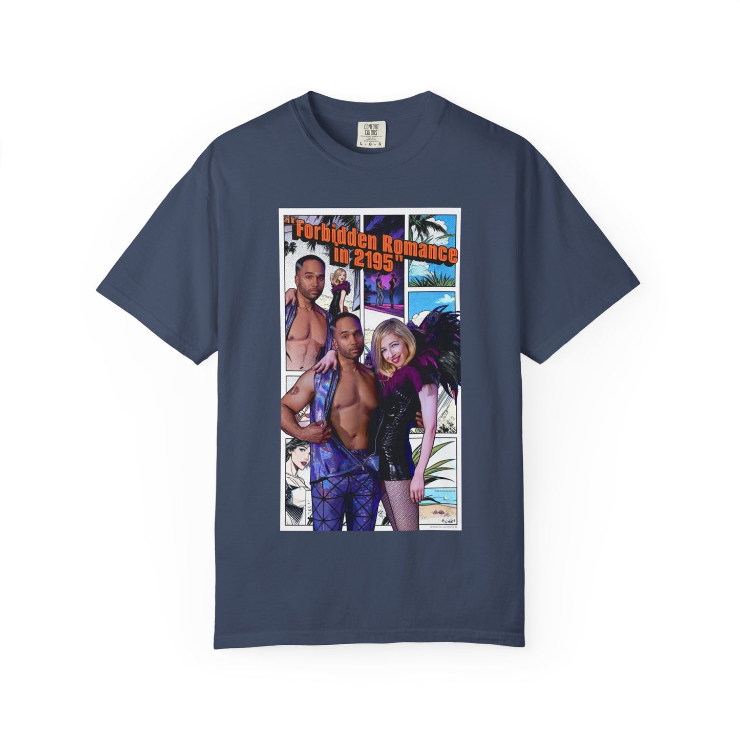 Retro Beach Romance T-Shirt — "Forbidden Romance 02.2195" Graphic Tee