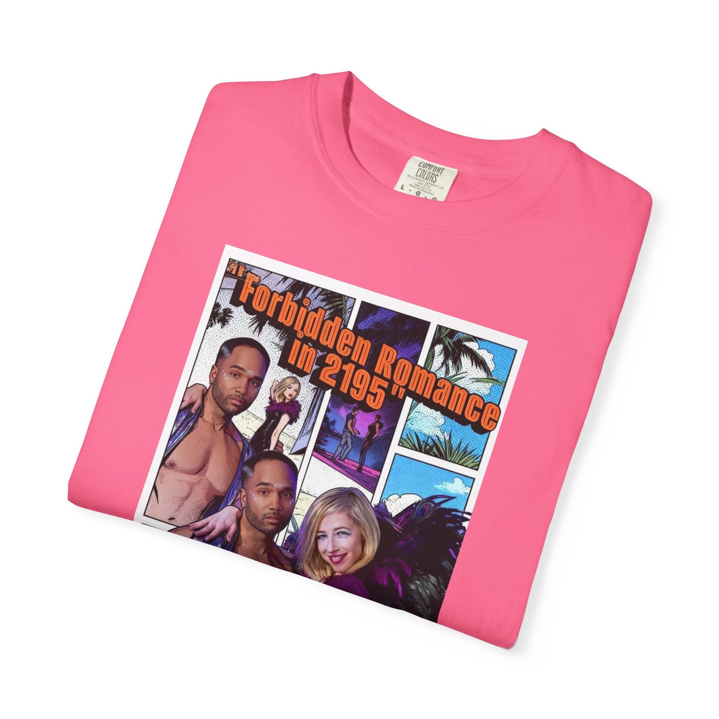 Retro Beach Romance T-Shirt — "Forbidden Romance 02.2195" Graphic Tee