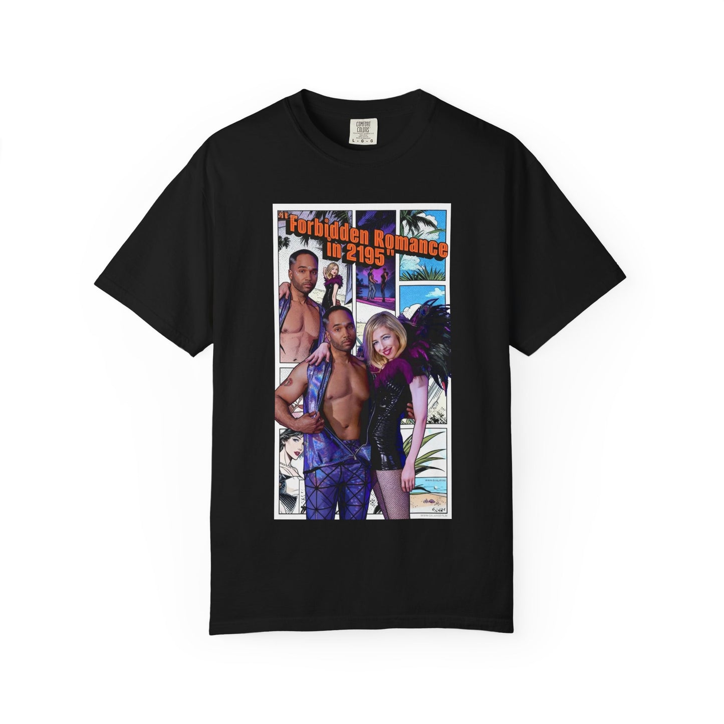 Retro Beach Romance T-Shirt — "Forbidden Romance 02.2195" Graphic Tee