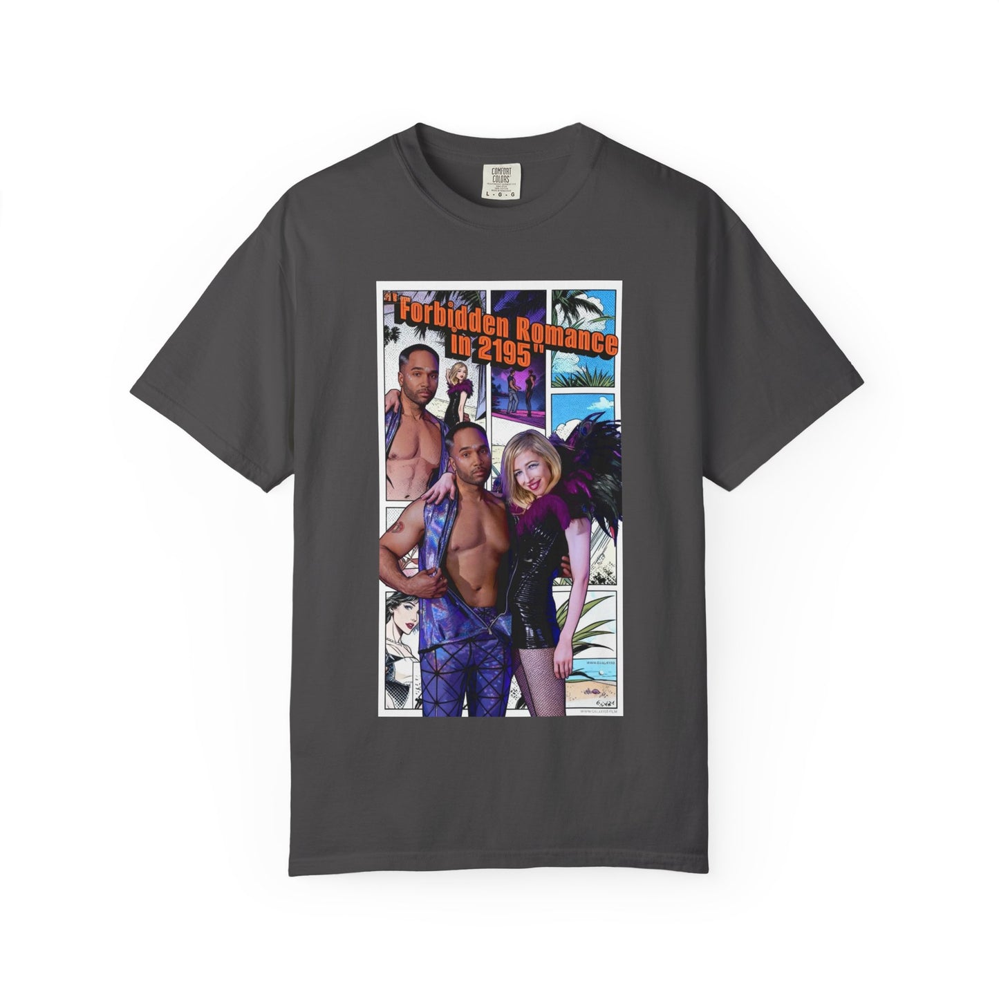 Retro Beach Romance T-Shirt — "Forbidden Romance 02.2195" Graphic Tee