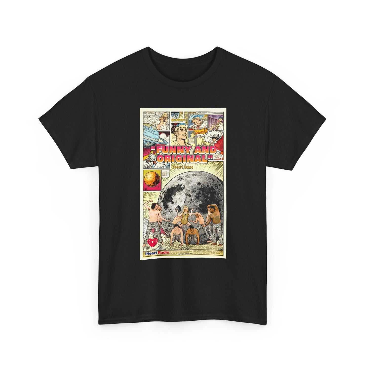 Galaxy 360 Vintage Space Poster Tee — Retro Moon Exploration Graphic T-Shirt