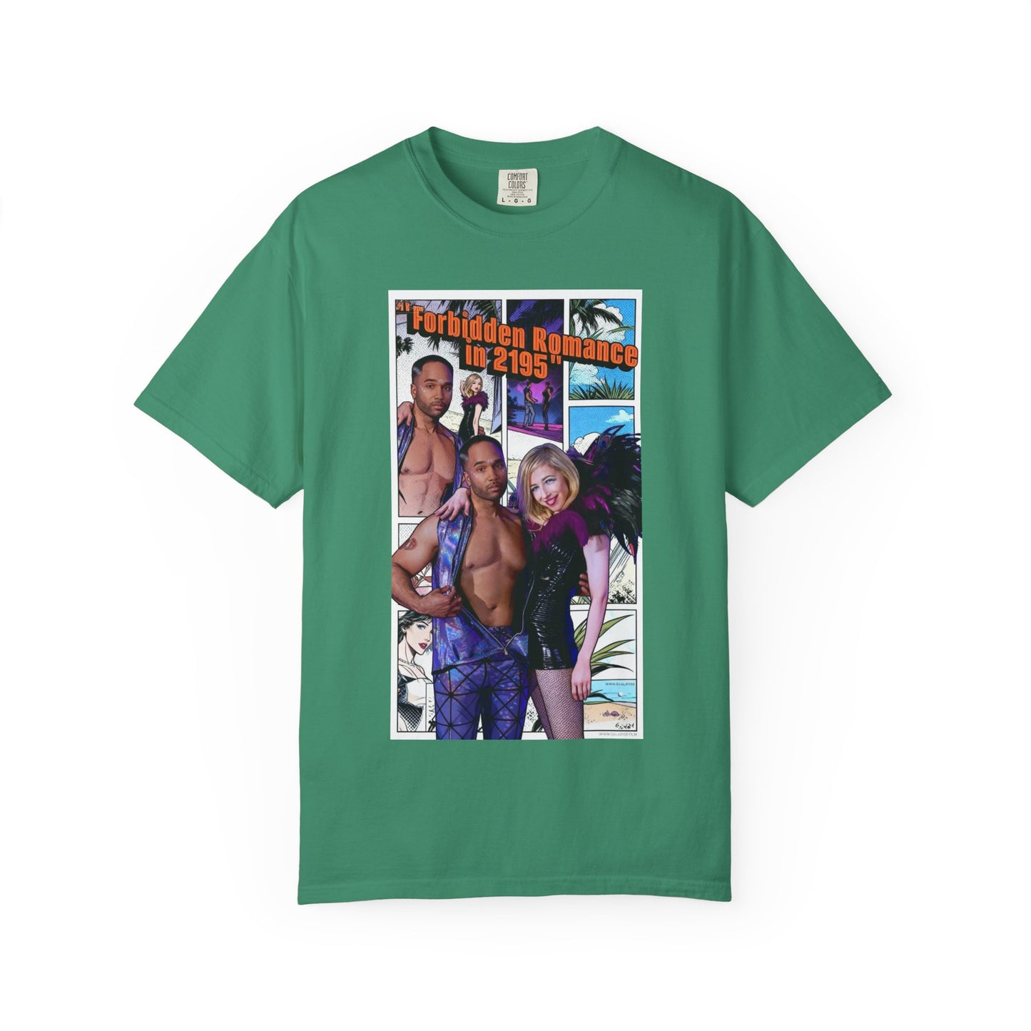 Retro Beach Romance T-Shirt — "Forbidden Romance 02.2195" Graphic Tee