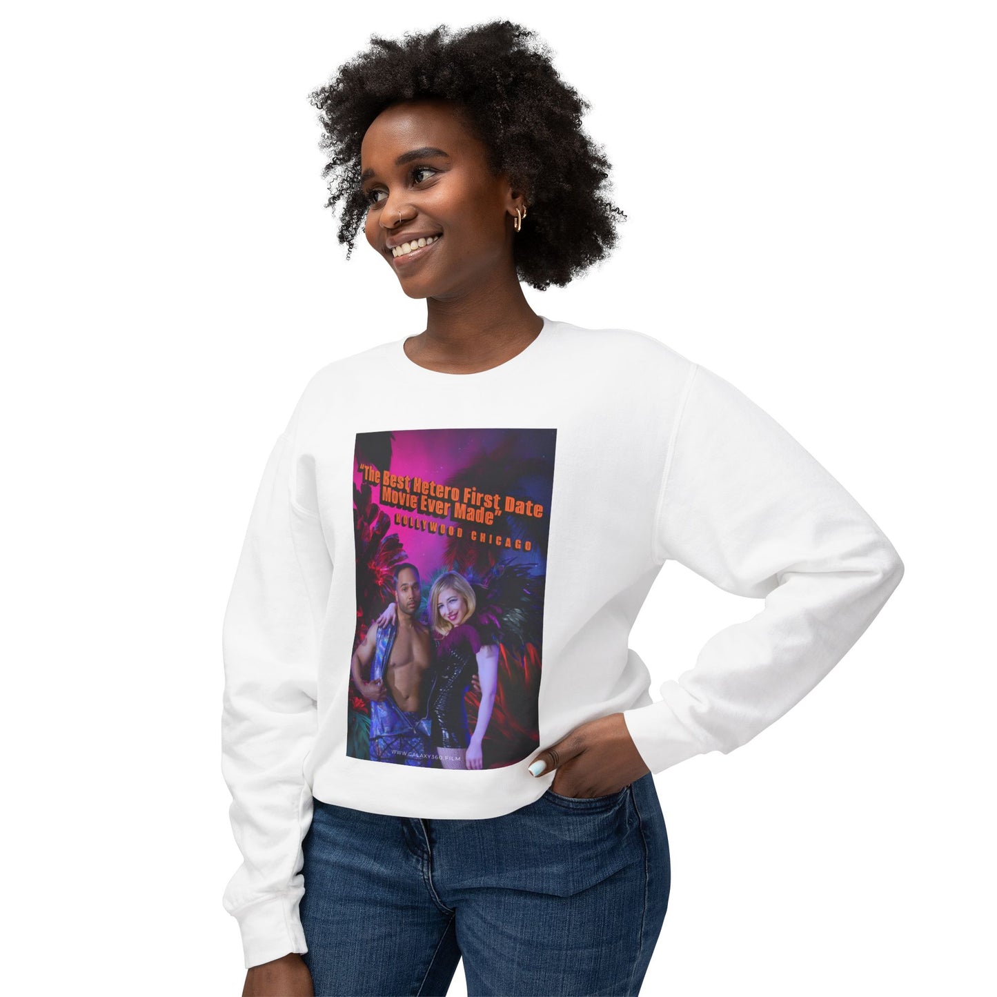 Galaxy 360 Movie Poster Crewneck Sweatshirt — "The Best Horror First Date Movie Ever Made"