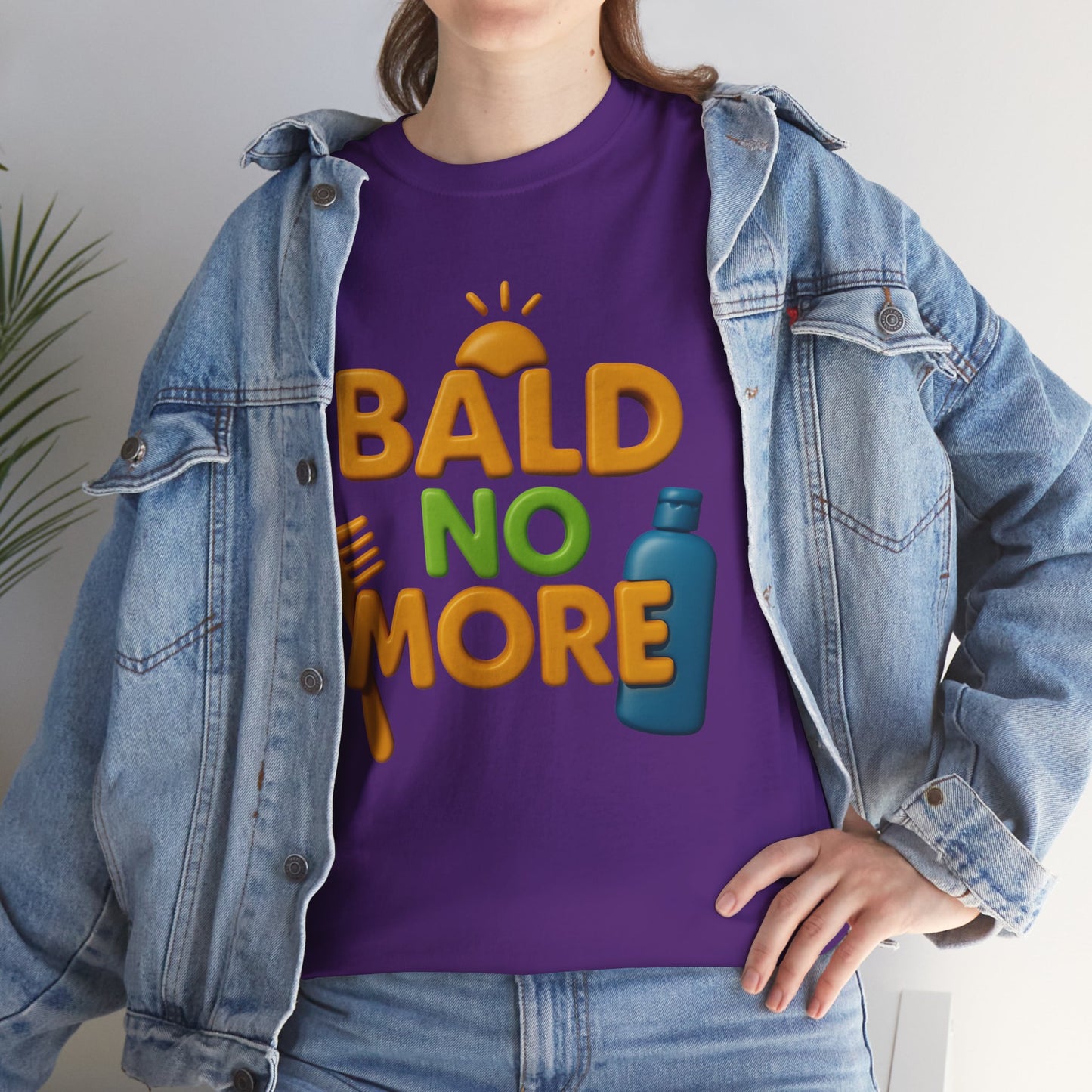 Bald No More Unisex Heavy Cotton Tee - Fun Graphic Shirt for Hair Enthusiasts