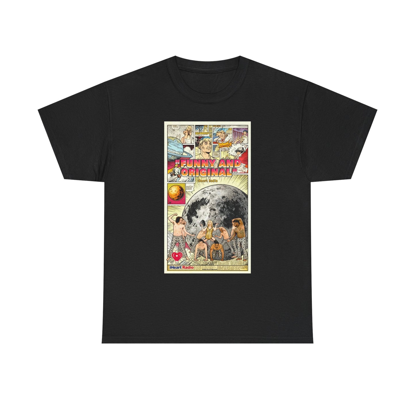Galaxy 360 Vintage Space Poster Tee — Retro Moon Exploration Graphic T-Shirt