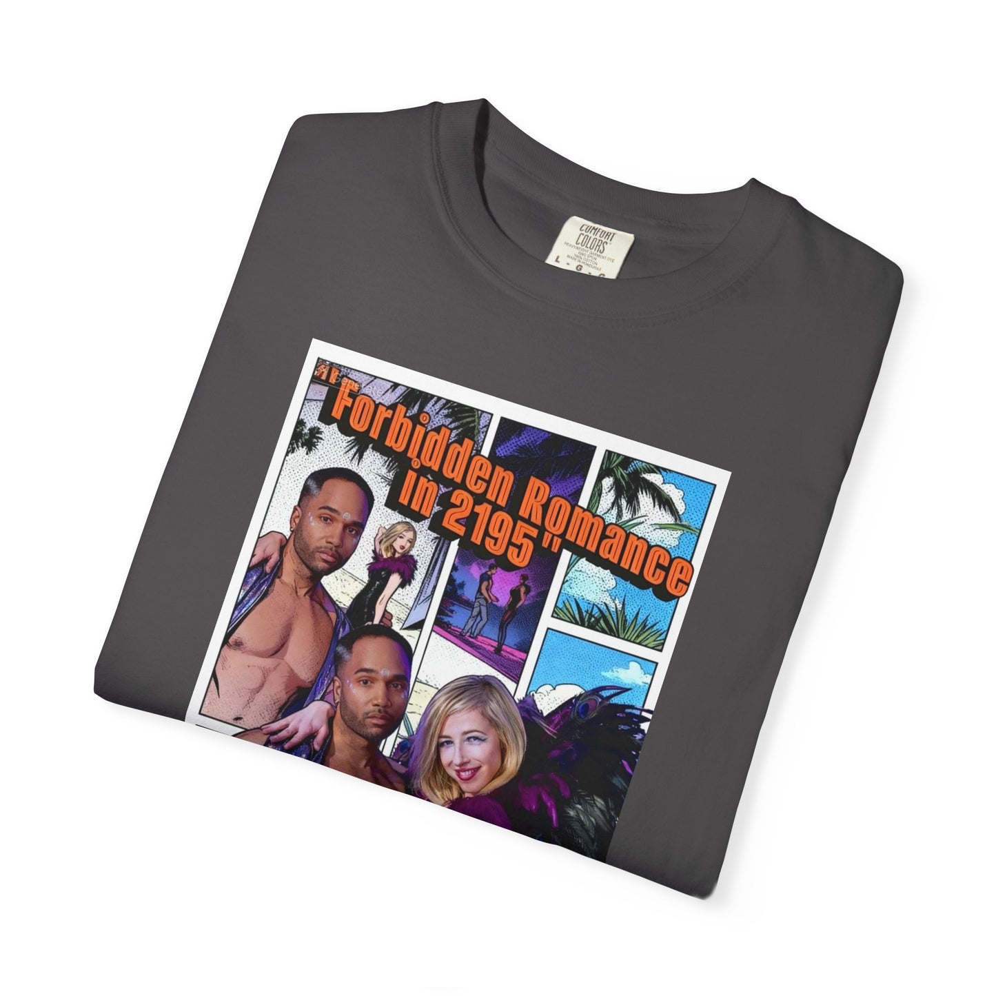 Retro Beach Romance T-Shirt — "Forbidden Romance 02.2195" Graphic Tee