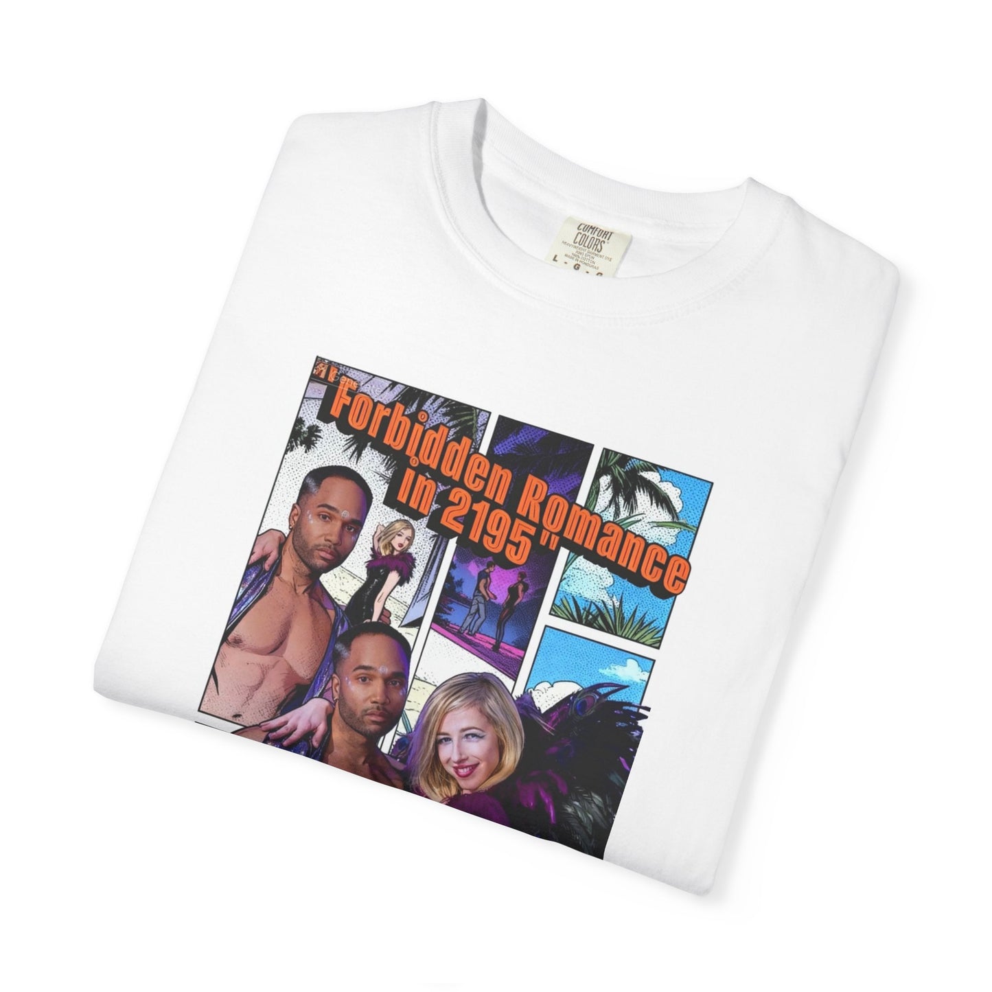 Retro Beach Romance T-Shirt — "Forbidden Romance 02.2195" Graphic Tee
