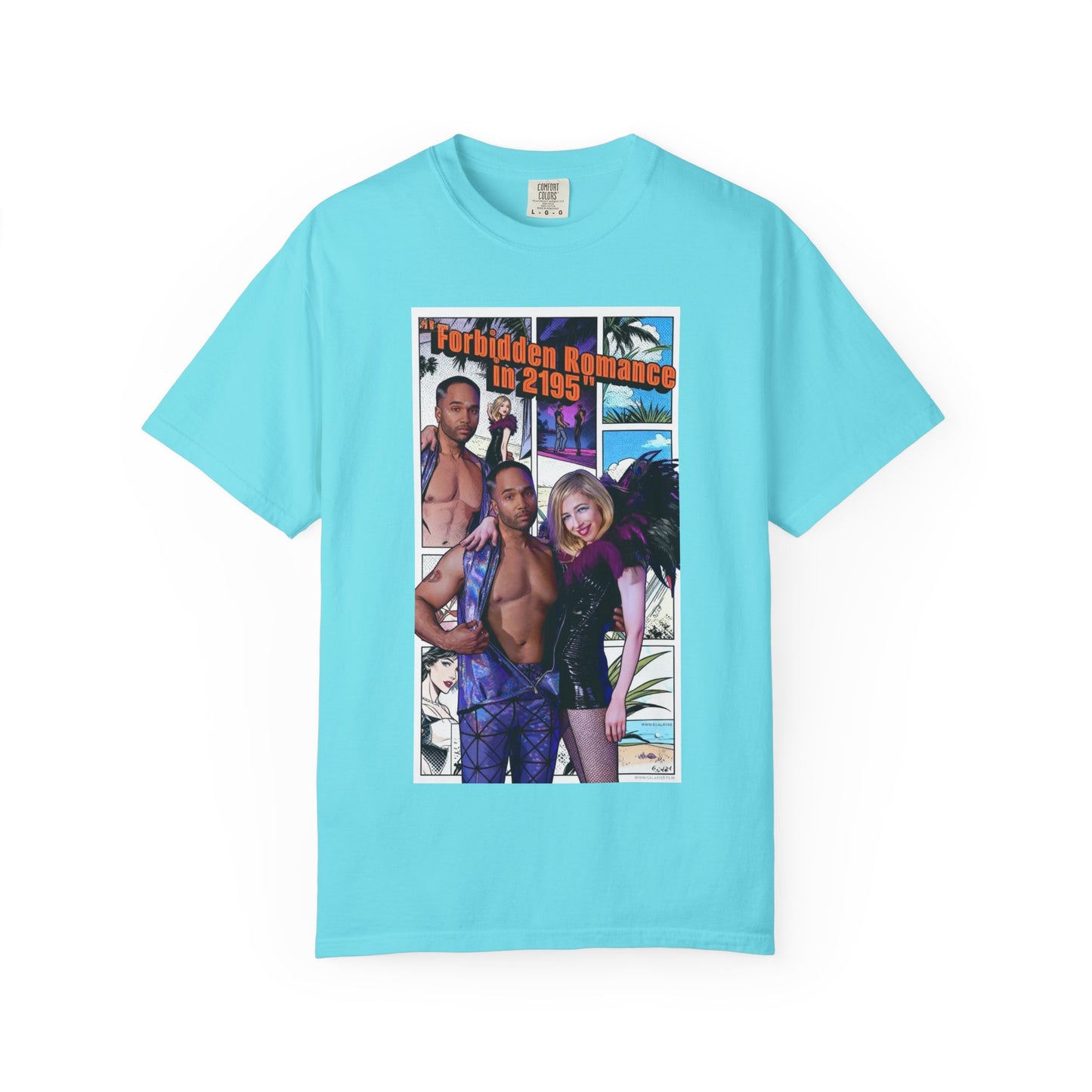 Retro Beach Romance T-Shirt — "Forbidden Romance 02.2195" Graphic Tee