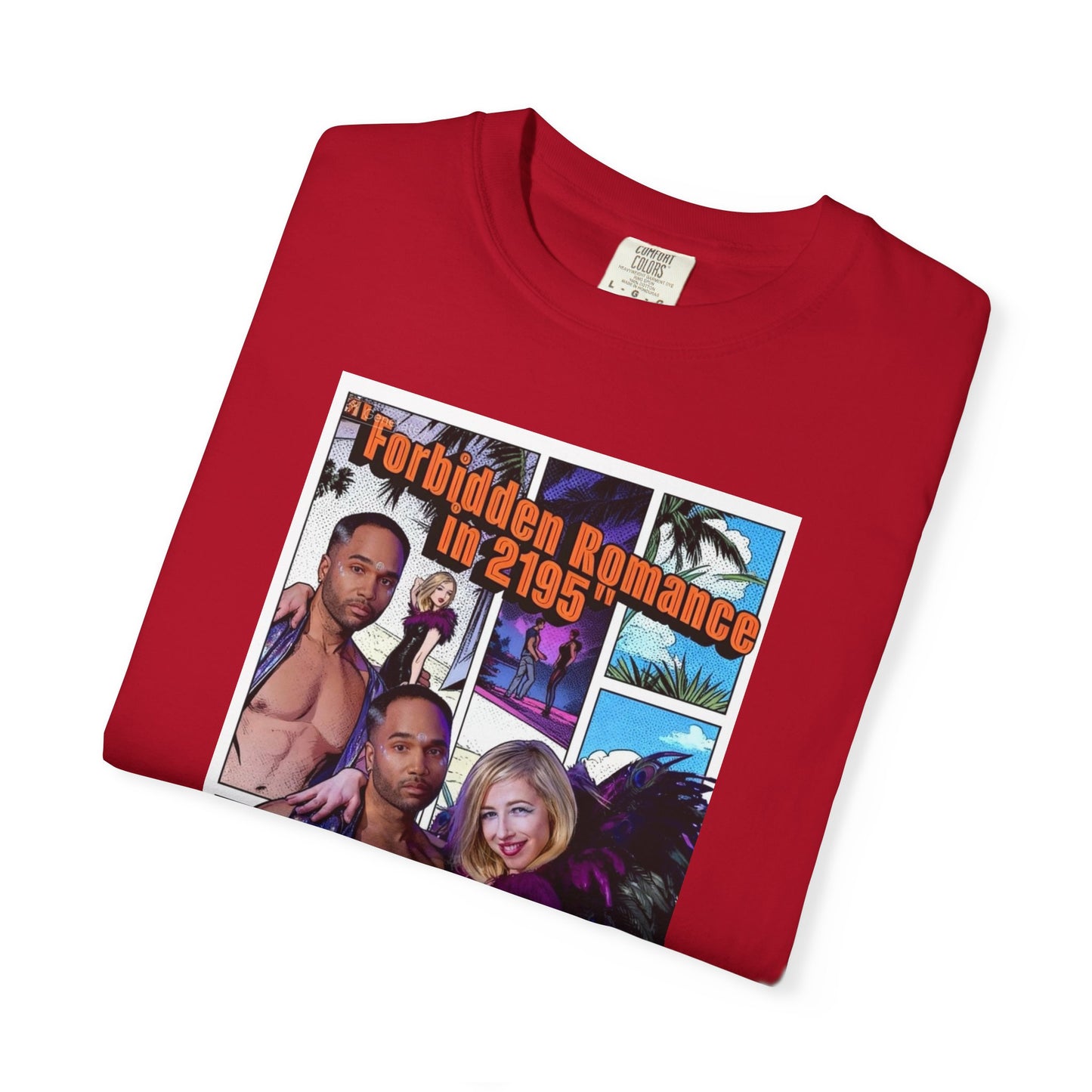 Retro Beach Romance T-Shirt — "Forbidden Romance 02.2195" Graphic Tee