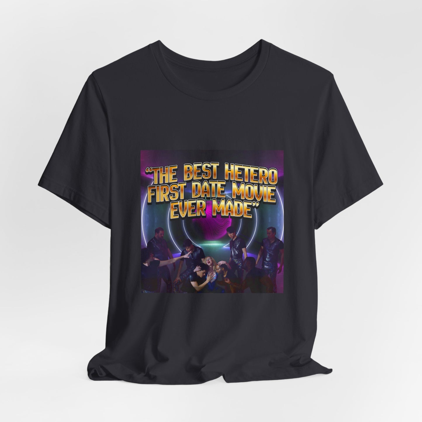 Movie Night Retro Tee — "The Best Hetero First Date Movie Ever Made"