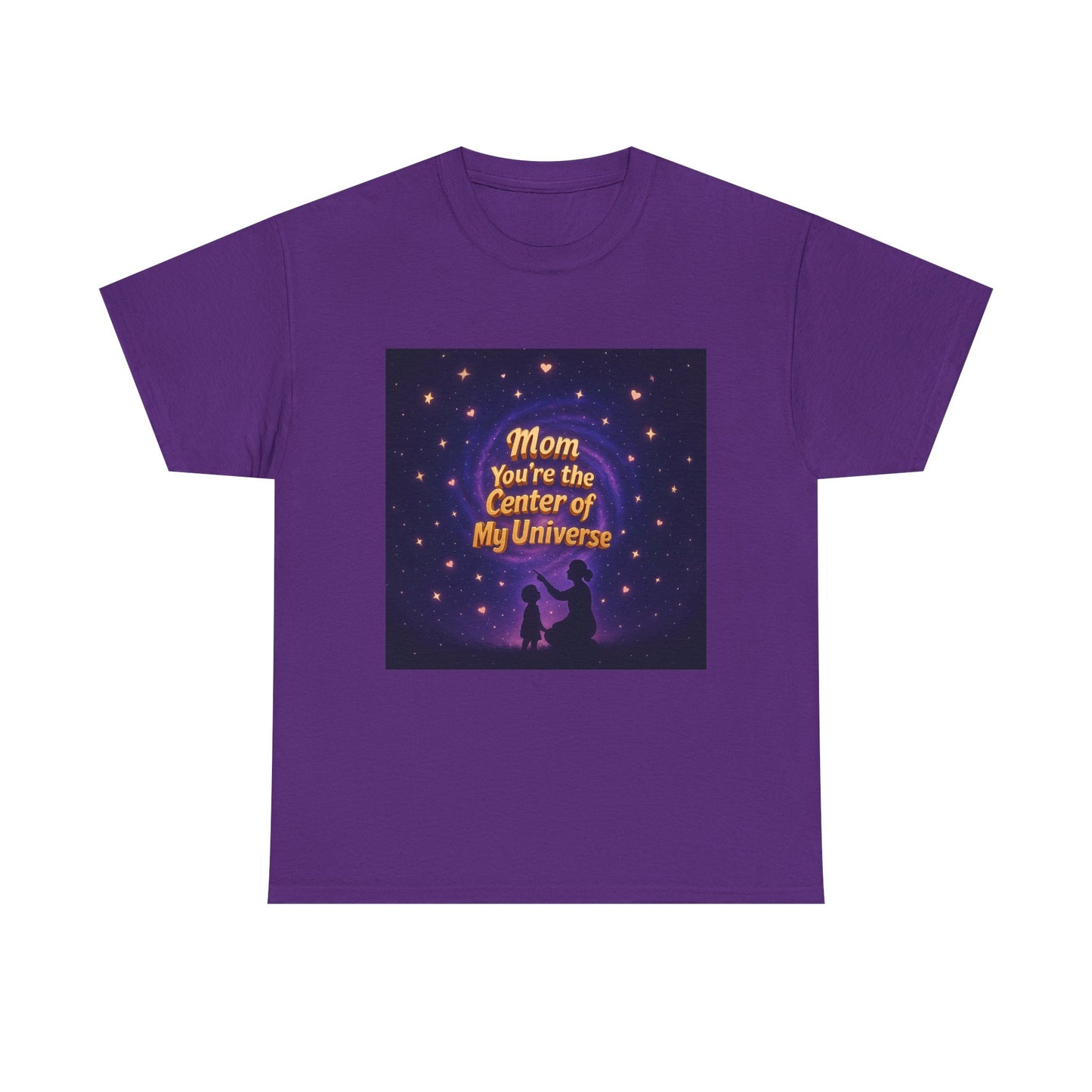 Mom You're the Center of My Universe Tee - Unisex Heavy Cotton T-Shirt for Mother’s Day and Family Celebrations