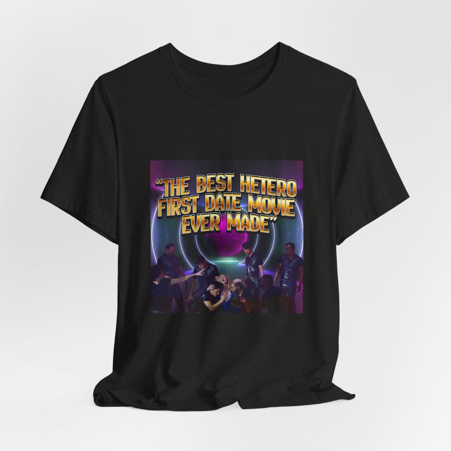 Movie Night Retro Tee — "The Best Hetero First Date Movie Ever Made"