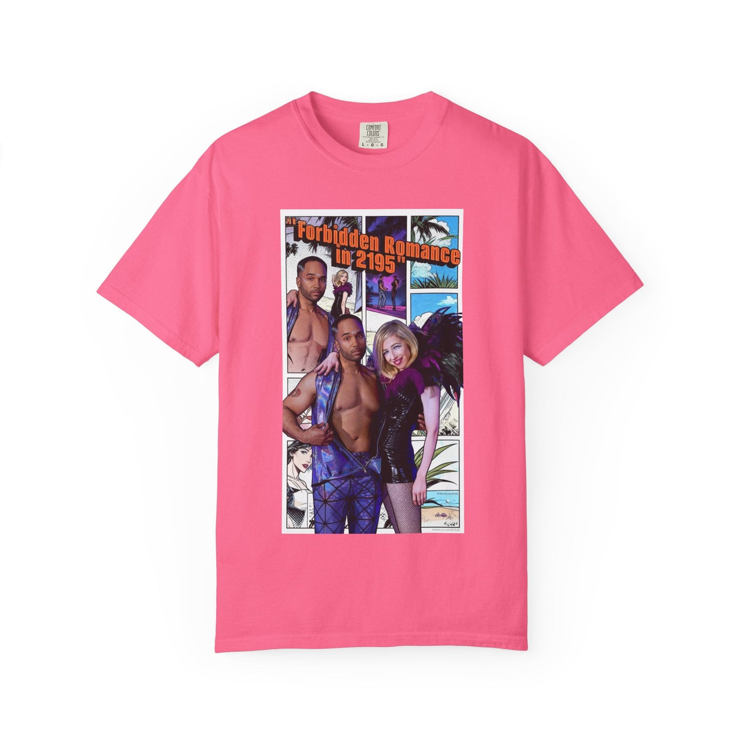 Retro Beach Romance T-Shirt — "Forbidden Romance 02.2195" Graphic Tee