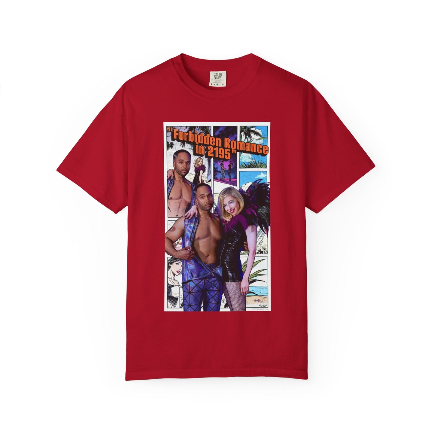 Retro Beach Romance T-Shirt — "Forbidden Romance 02.2195" Graphic Tee