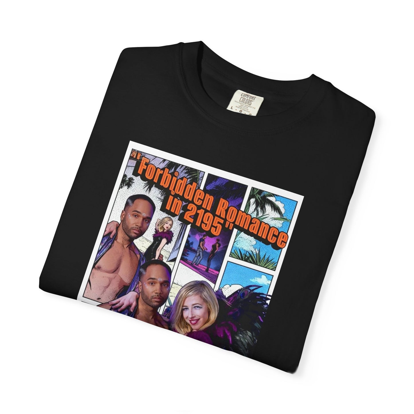 Retro Beach Romance T-Shirt — "Forbidden Romance 02.2195" Graphic Tee