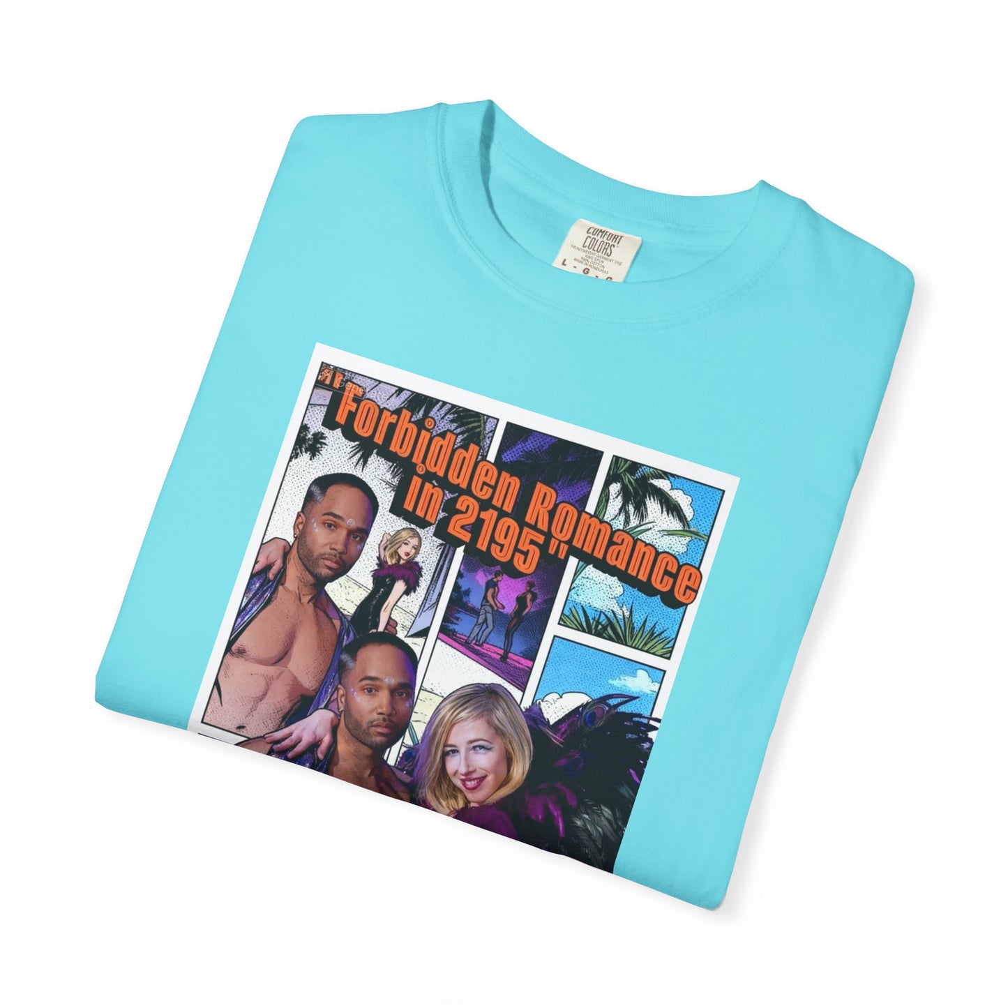 Retro Beach Romance T-Shirt — "Forbidden Romance 02.2195" Graphic Tee