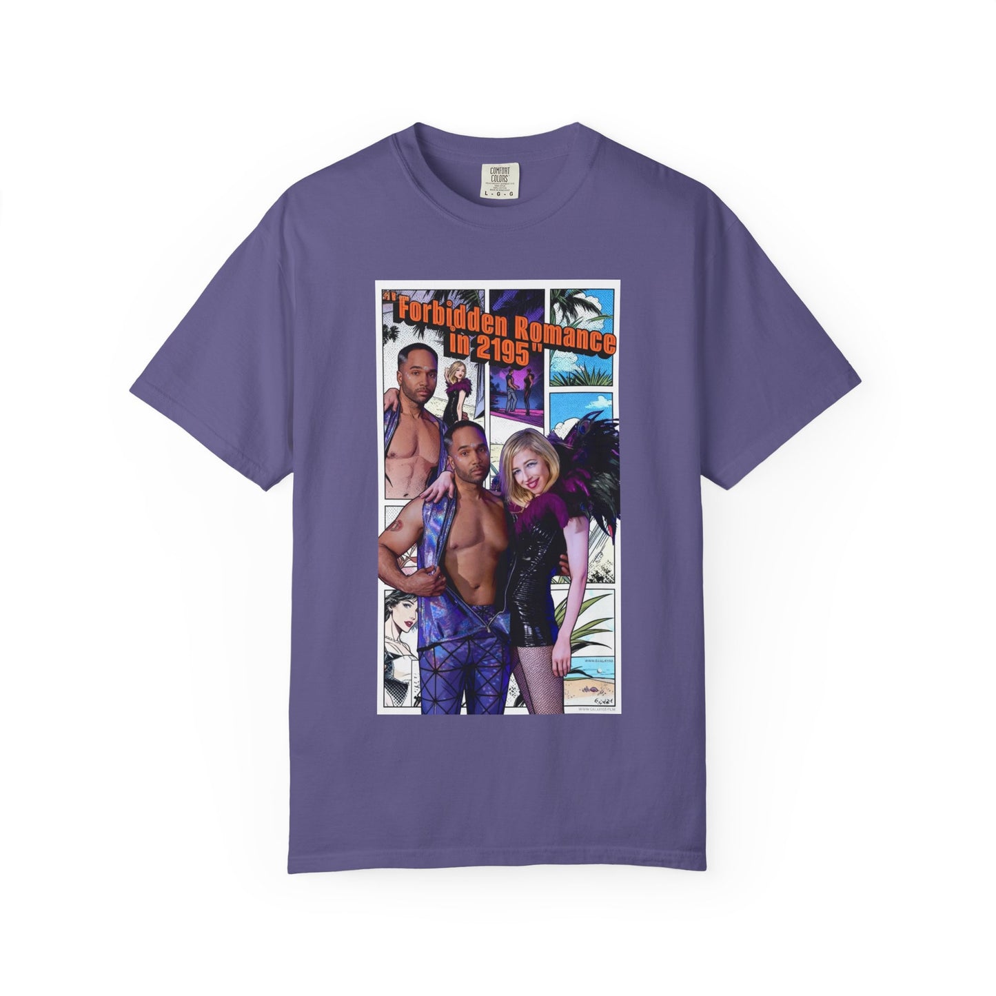 Retro Beach Romance T-Shirt — "Forbidden Romance 02.2195" Graphic Tee