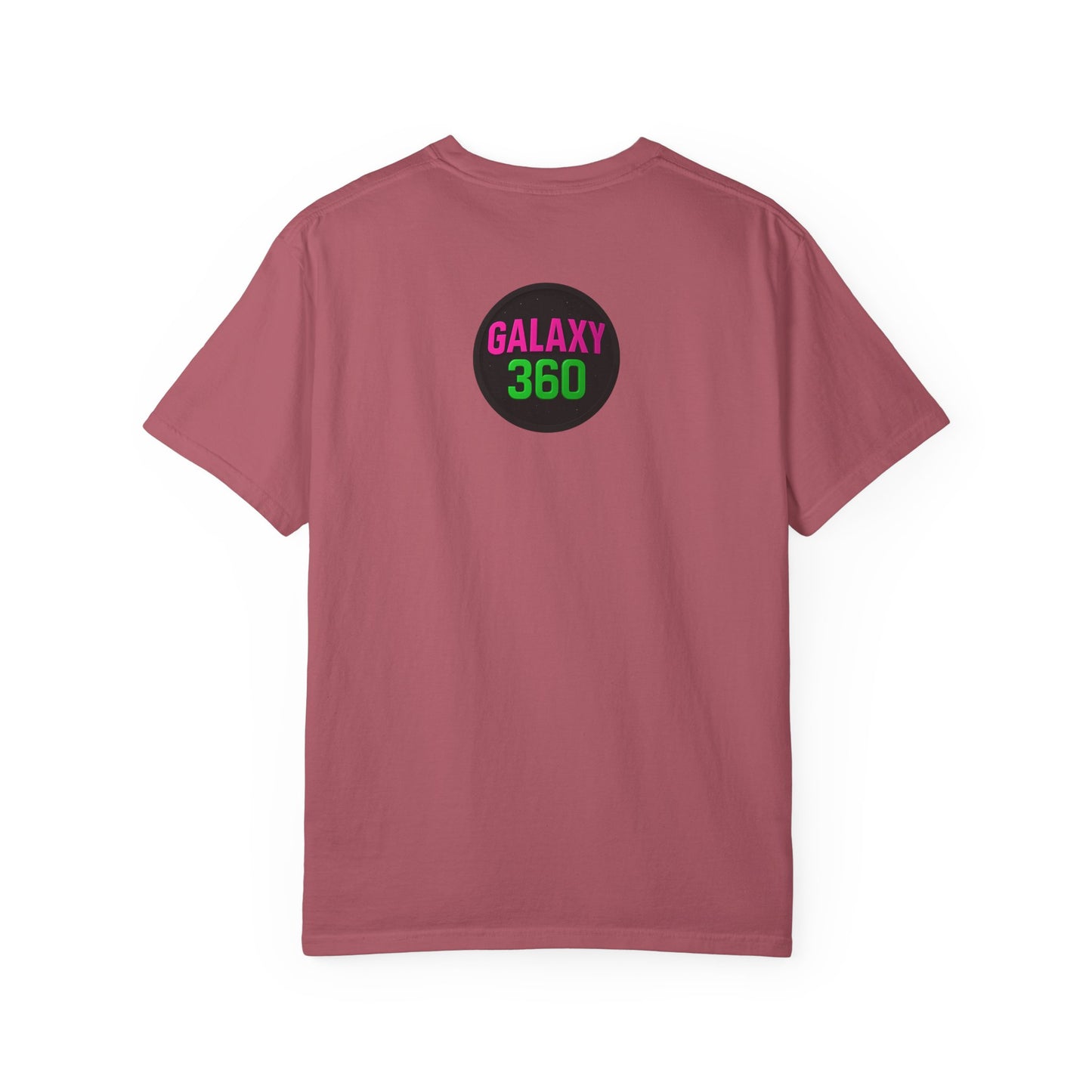 "Iconic Comedy" T-Shirt — Retro Bubble Text Tee with Galaxy 360 Back Logo