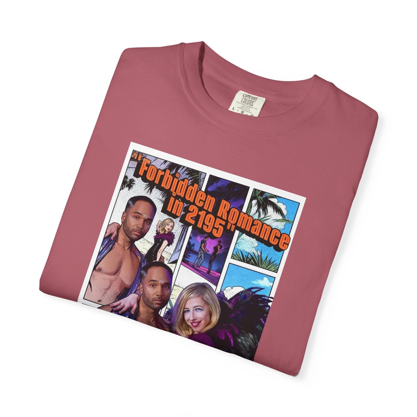 Retro Beach Romance T-Shirt — "Forbidden Romance 02.2195" Graphic Tee