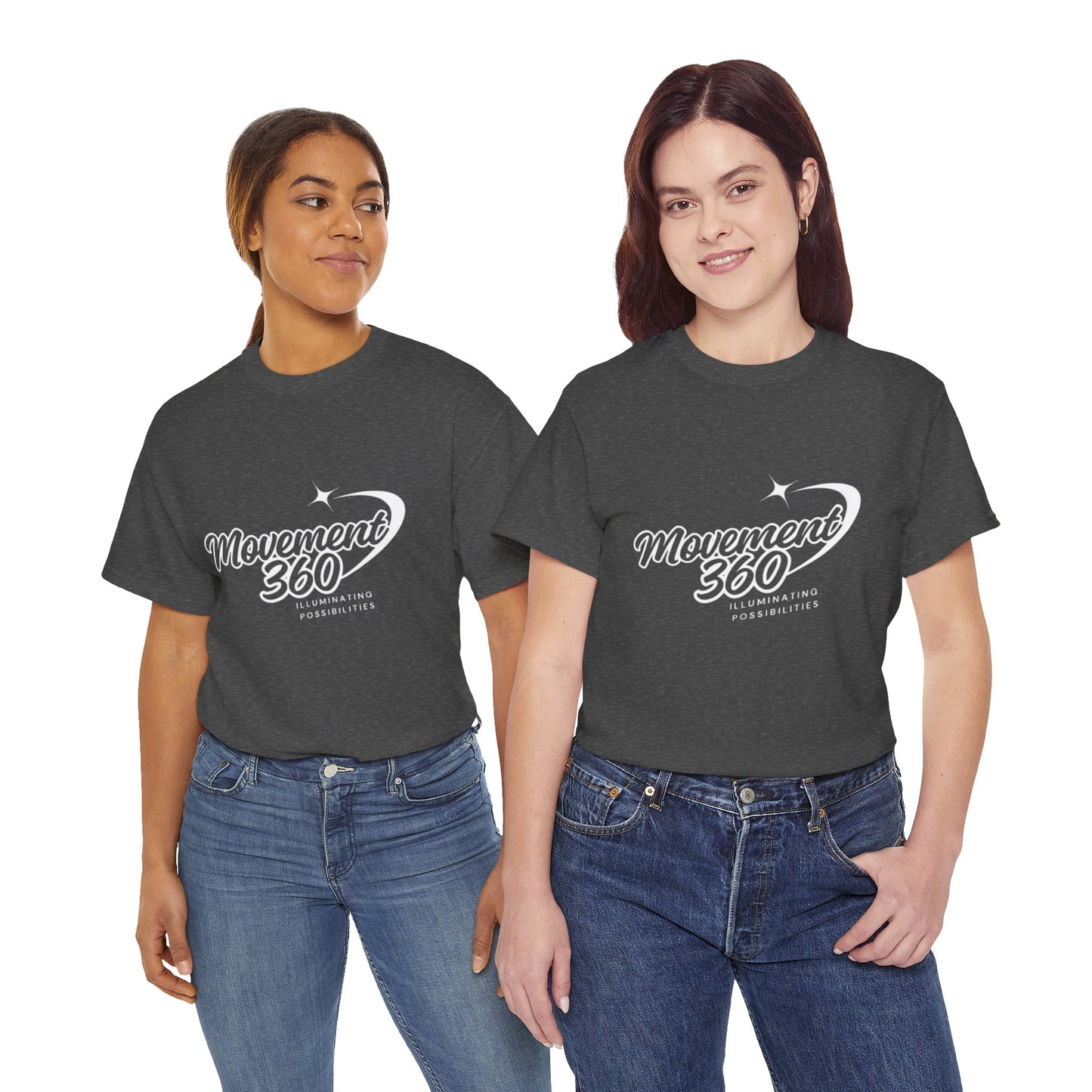 Unisex Heavy Cotton Tee - Movemen 360 Graphic T-Shirt for Trendy Comfort