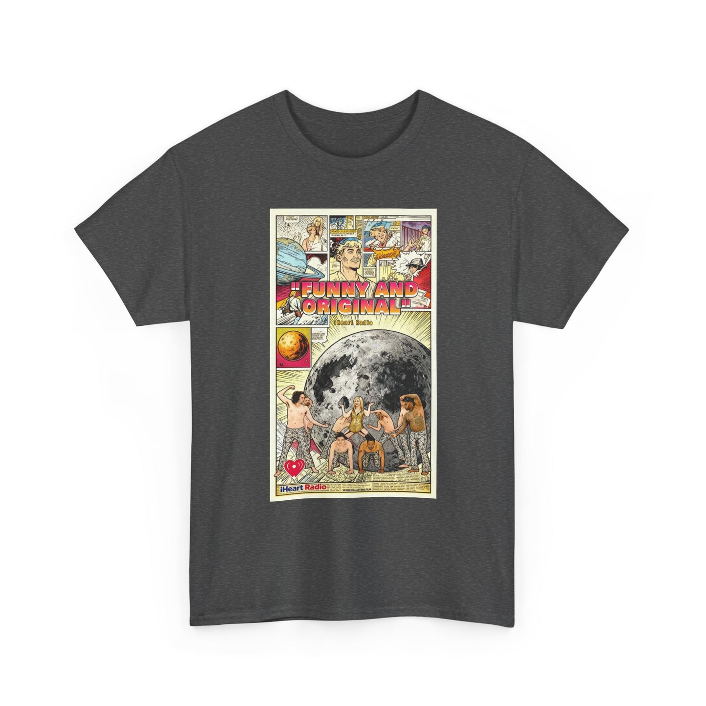 Galaxy 360 Vintage Space Poster Tee — Retro Moon Exploration Graphic T-Shirt
