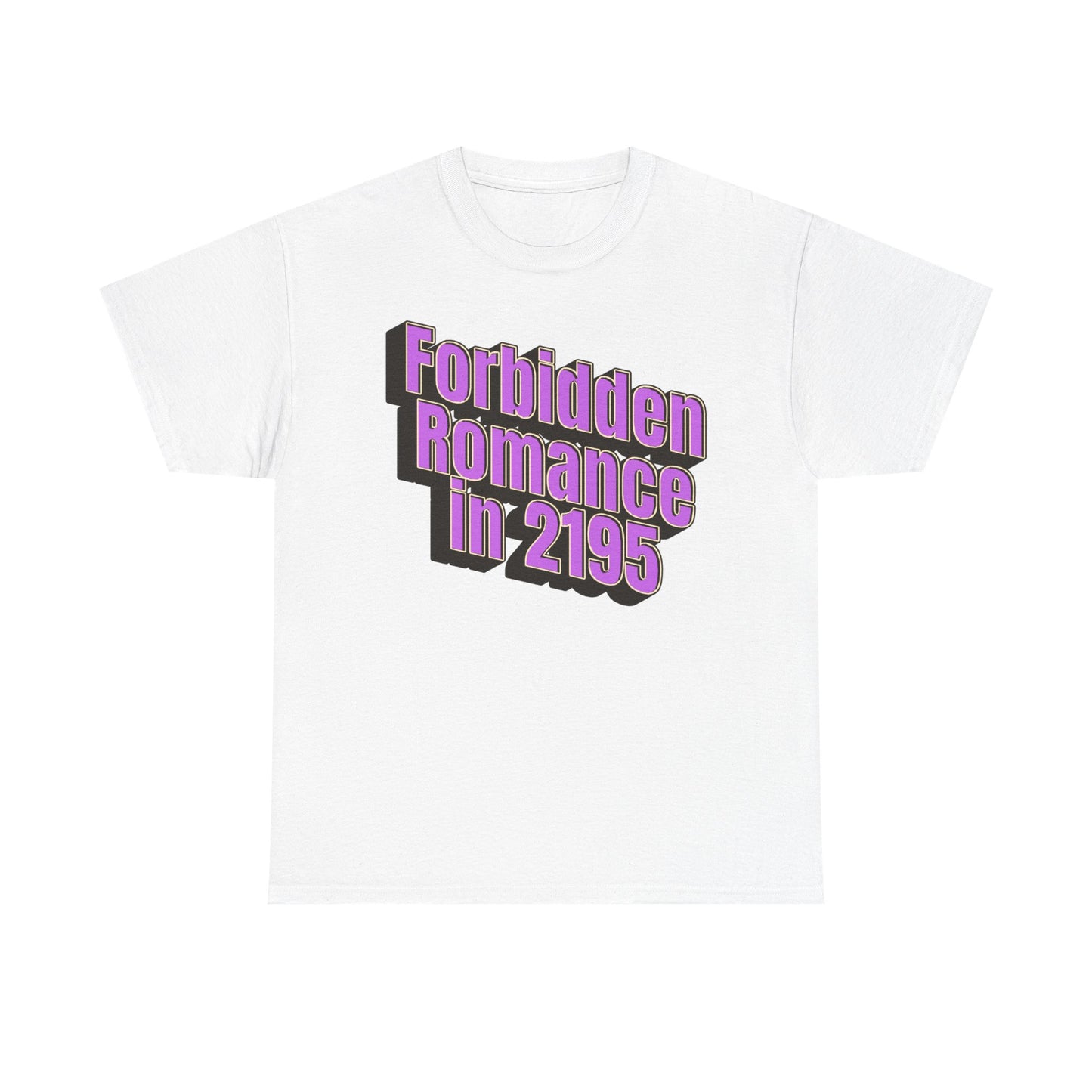 Forbidden Romance in 2195 Tee — Retro Futuristic Graphic T-Shirt