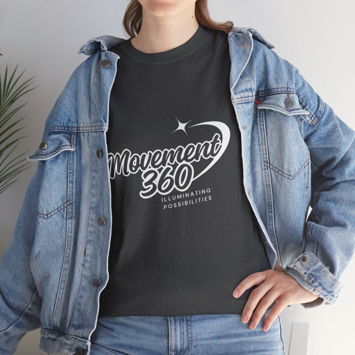 Unisex Heavy Cotton Tee - Movemen 360 Graphic T-Shirt for Trendy Comfort