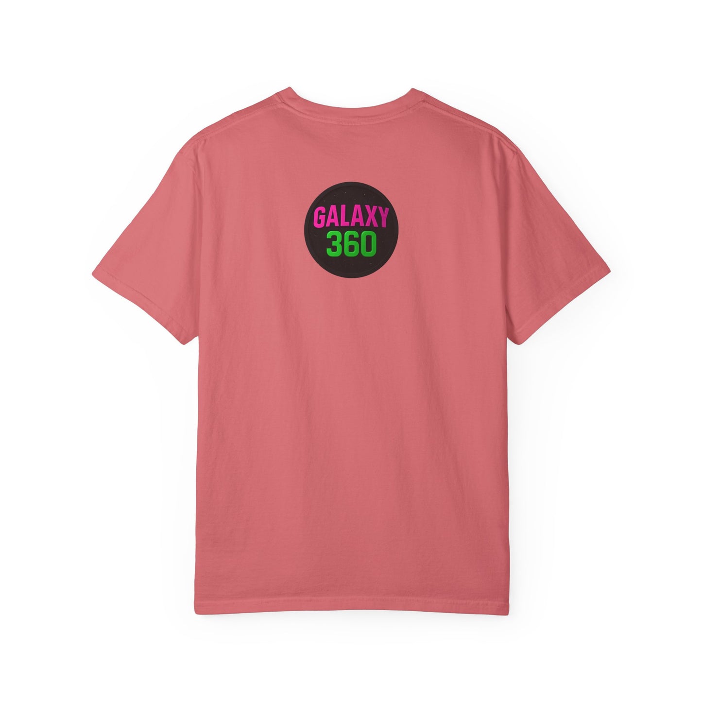"Iconic Comedy" T-Shirt — Retro Bubble Text Tee with Galaxy 360 Back Logo