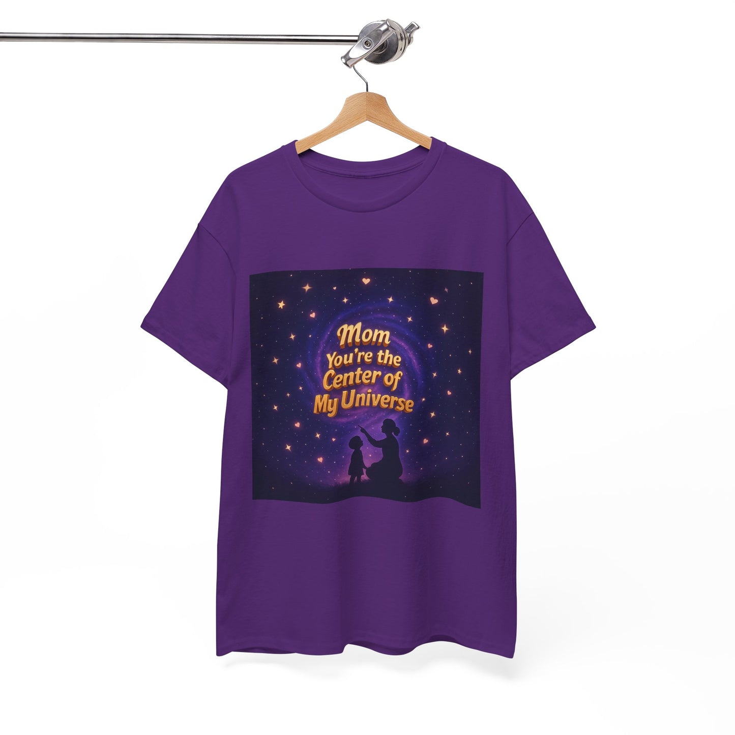 Mom You're the Center of My Universe Tee - Unisex Heavy Cotton T-Shirt for Mother’s Day and Family Celebrations