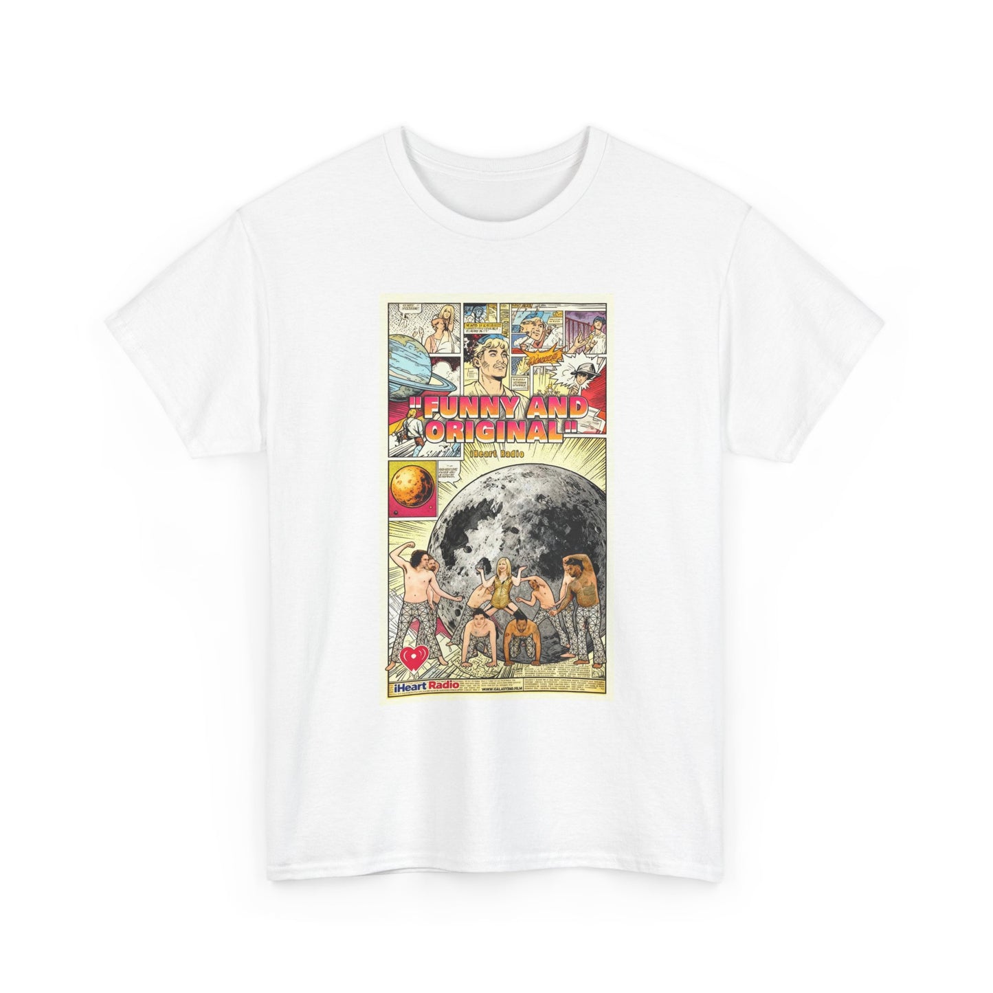 Galaxy 360 Vintage Space Poster Tee — Retro Moon Exploration Graphic T-Shirt